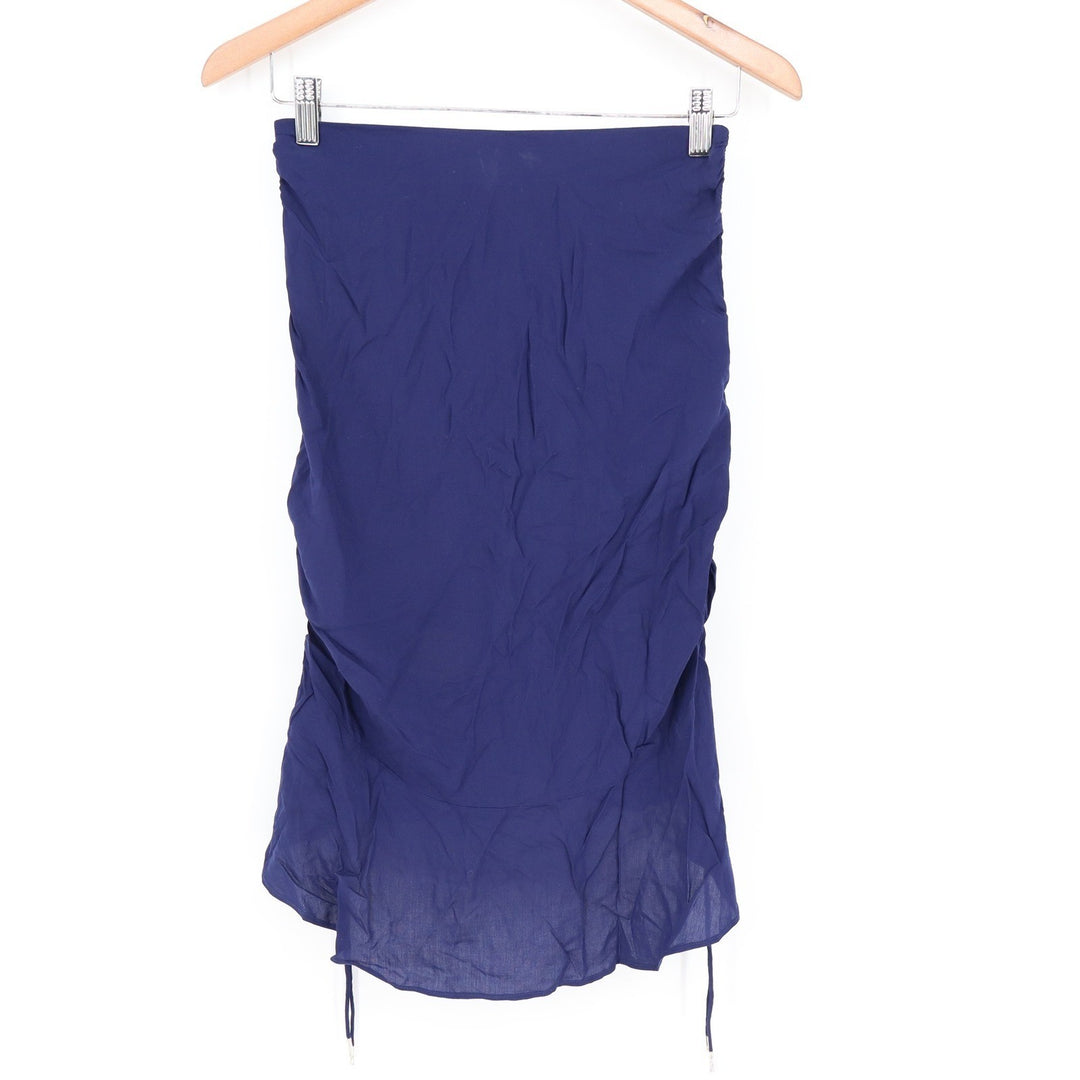 Finders Navy Blue Ruched High Low Mini Skirt Size S 100% Viscose