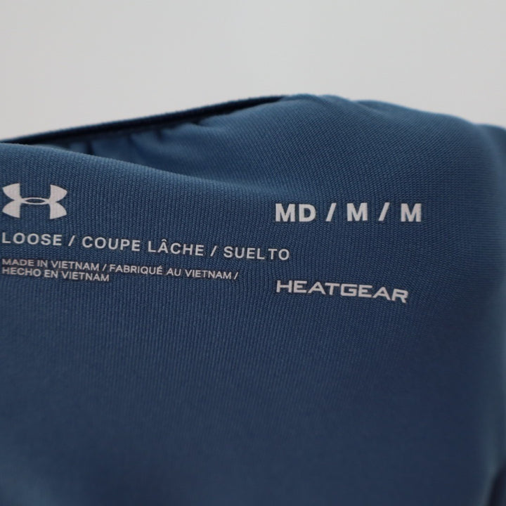 Under Armour Heatgear Athletic Training Shorts Mens Medium Blue Elastic Waist