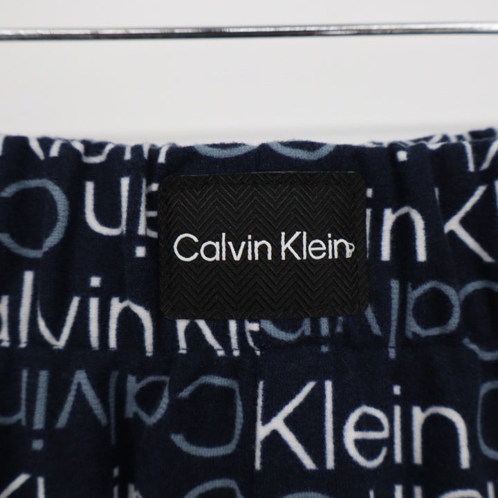 Calvin Klein Men's Pajama Pants Lounge Sleepwear L Navy All Over Logo Print