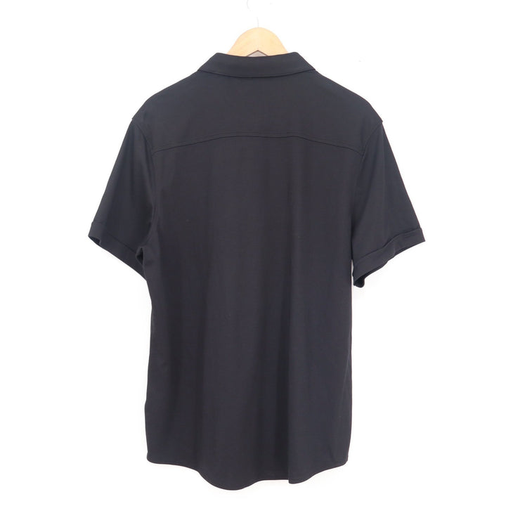 Marc Anthony Mens XL Slim Fit Short Sleeve Button Down Shirt Black Pima Cotton