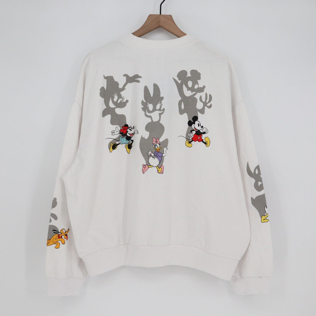 Disney Mickey and Friends White Shadow Graphic Sweatshirt Large