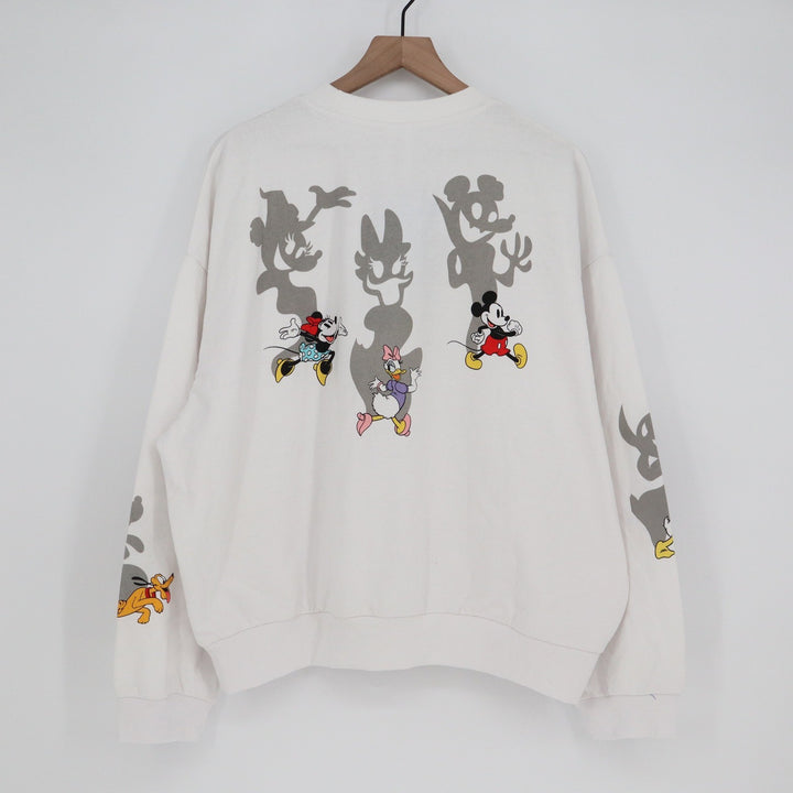 Disney Mickey and Friends White Shadow Graphic Sweatshirt Large