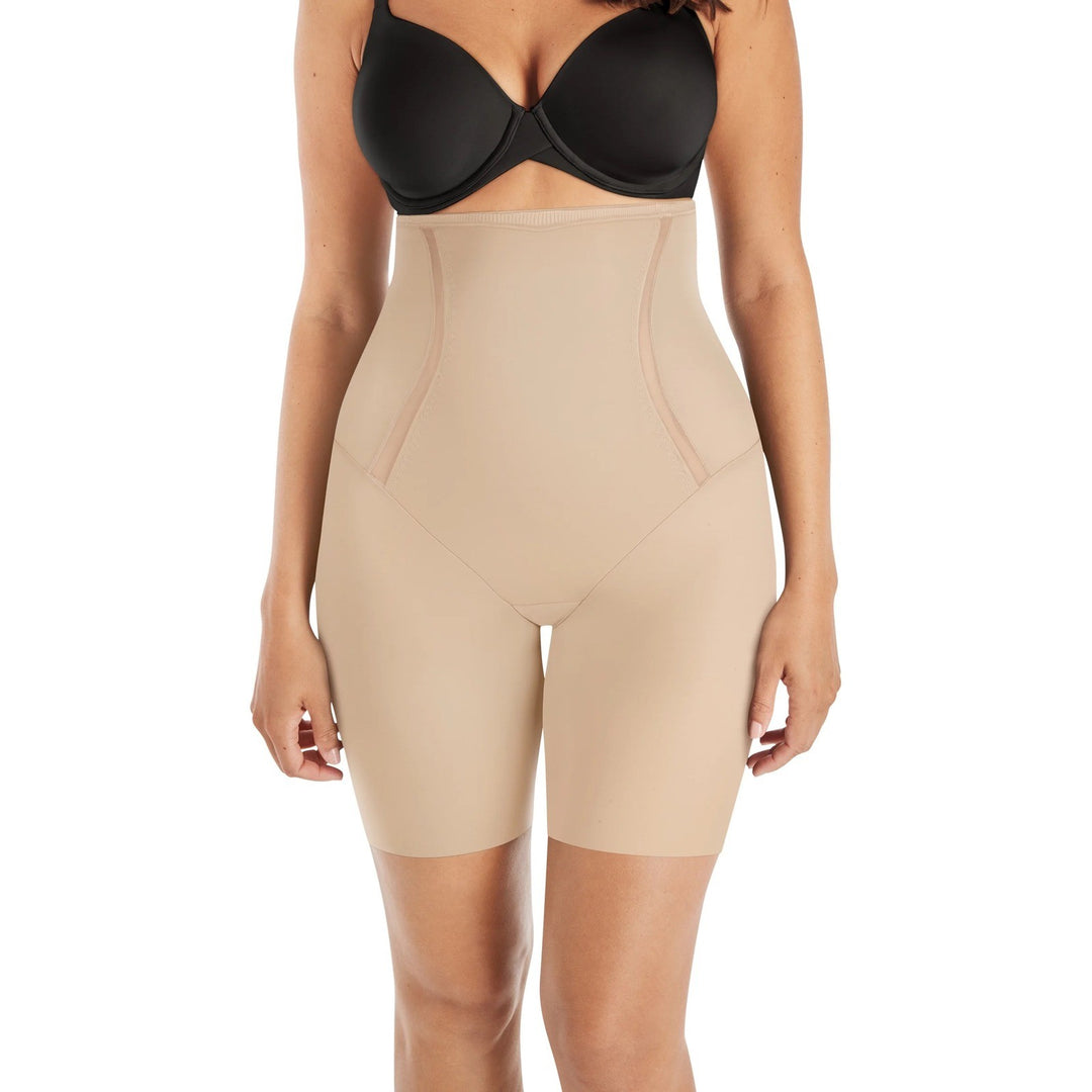 Maidenform DM5001 Womens High Waist Tummy Control Shapewear Shorts Beige Small