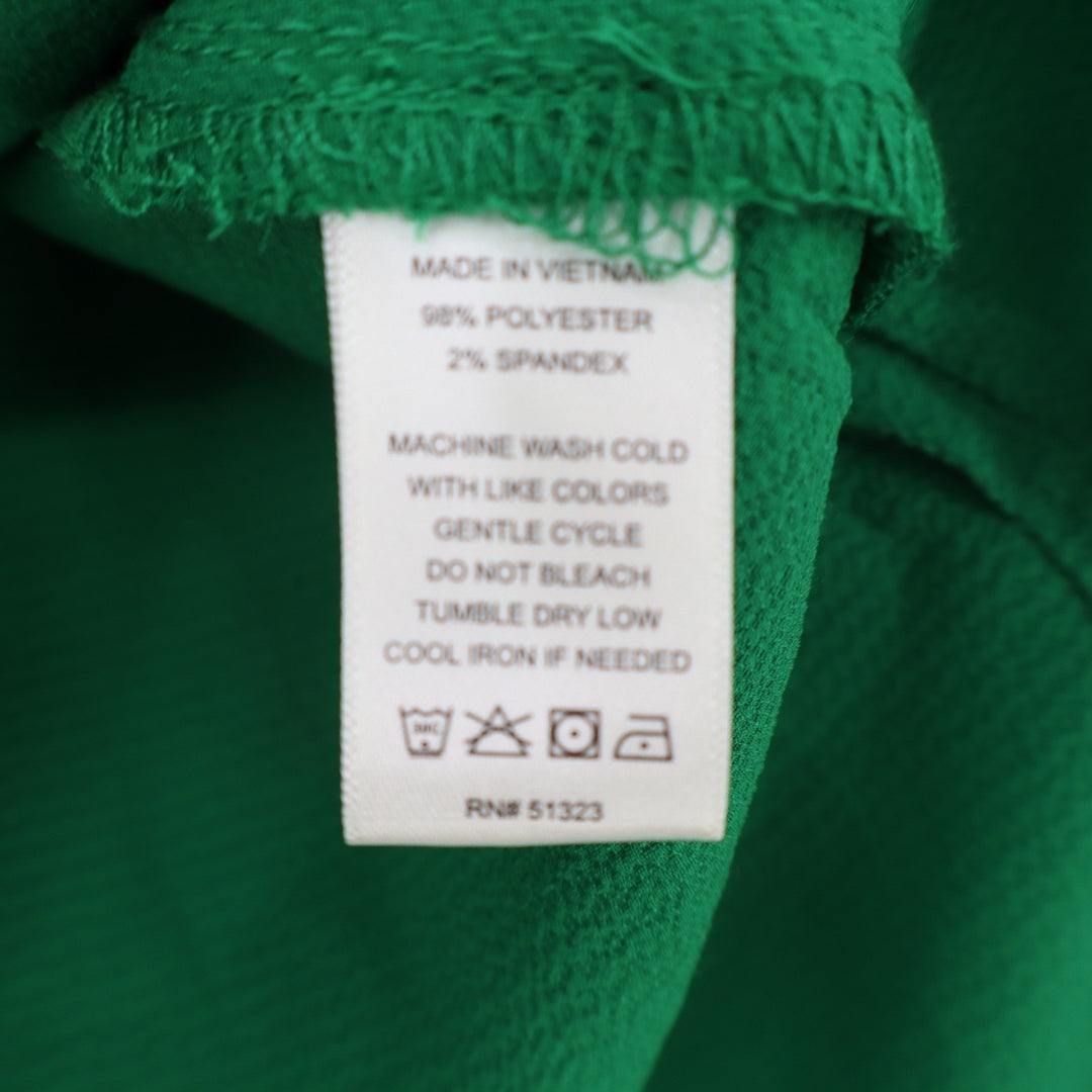 Chaus New York Green V-Neck Tie Sleeve Blouse Size M 11175