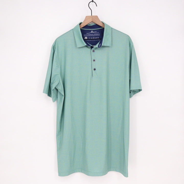 Boston Scott Golf Mens XXL Polo Shirt Green Moisture Wicking UPF50