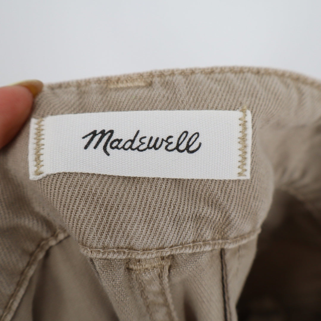 Madewell Coastal Dune Pleated Tailored Wide Leg Cargo Pants Size 26