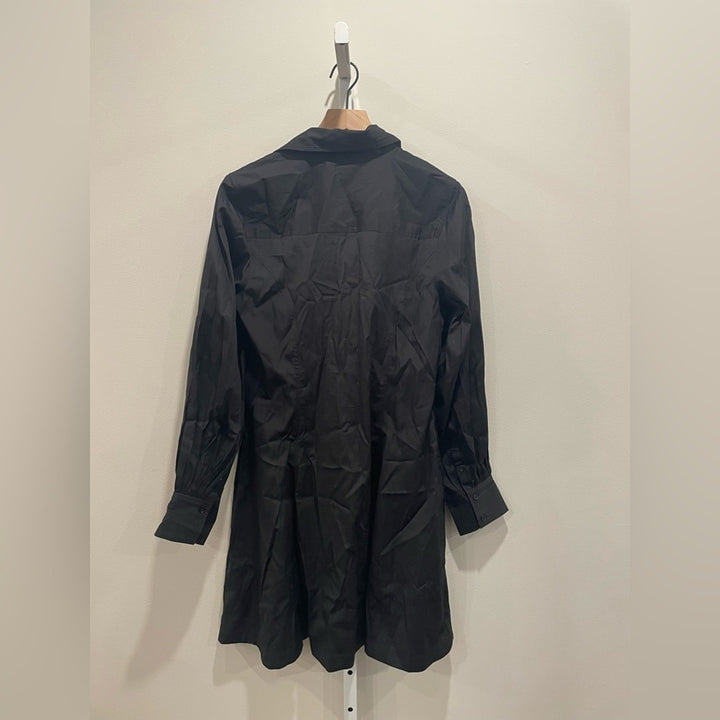 Madewell Seamed Long-Sleeve Mini Shirtdress in Poplin Size 8