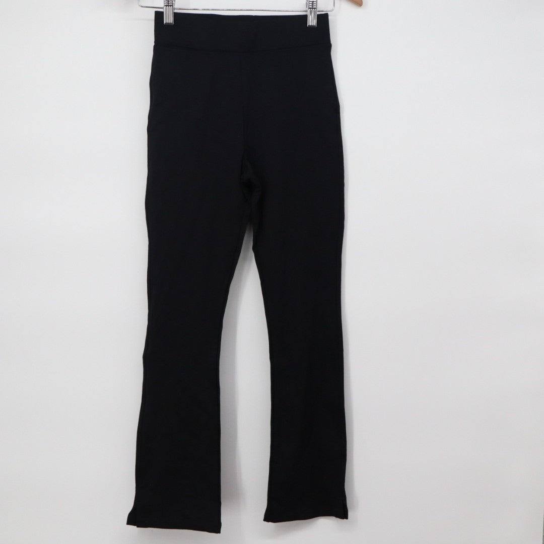 American Giant Ponte Kick Flared Leg Pants Womens 0 Super Black Modal Stretch