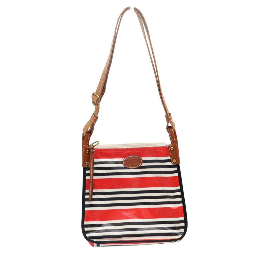 Fossil Keyper Womens Handbag Multicolor Striped Adjustable Strap Crossbody Bag