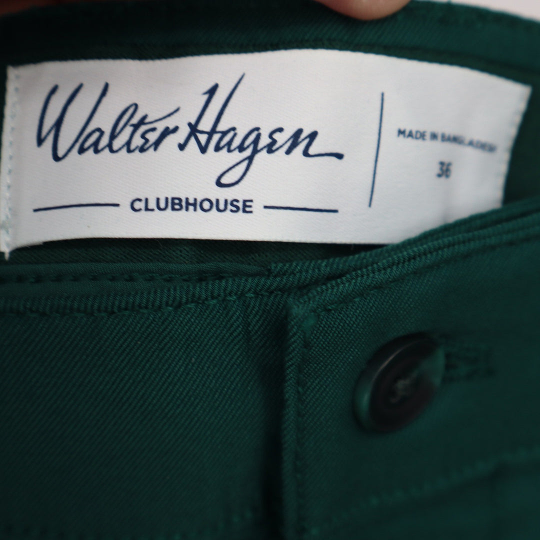 Walter Hagen Clubhouse Chino Golf Shorts Dark Green Mens 36 UPF 50+