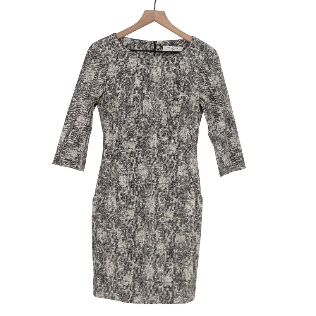 MM.LaFleur Etsuko Sheath Dress Womens 6 Multi Crackle pattern Cotton Stretch