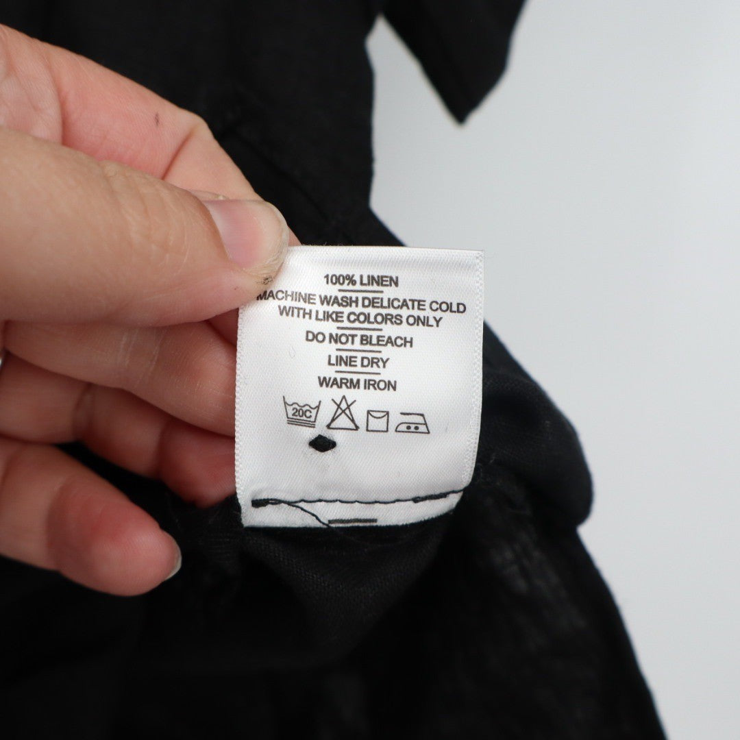 American Giant Easy Linen Shirt Meteorite Black Short Sleeve Button Up Top XS