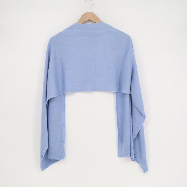 Noelle Scarf Womens Blue Knitted Front & Back Button
