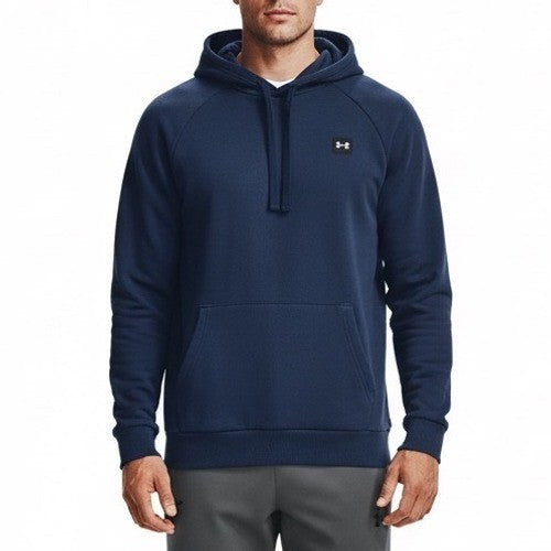 Under Armour Rival Coldgear Hoodie Men's Large Blue Fleece Lined Raglan Sleeve