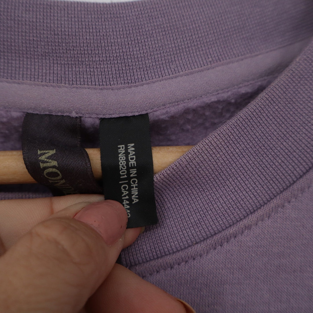 Mondetta Womens Purple Mauve Crewneck Sweatshirt Kangaroo Pocket Small