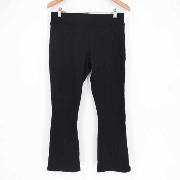 American Giant Ponte Kick Flared Pants Womens 10 Super Black Stretch Cropped