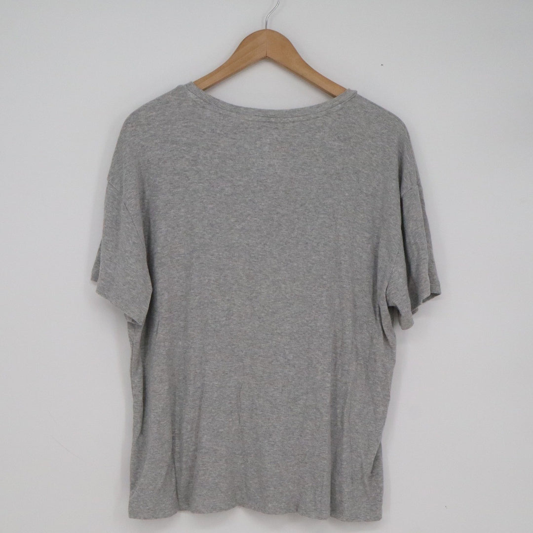 State of Day Intimates Womens Large Heather Grey Ribbed Modal Sleep Shirt Pocket