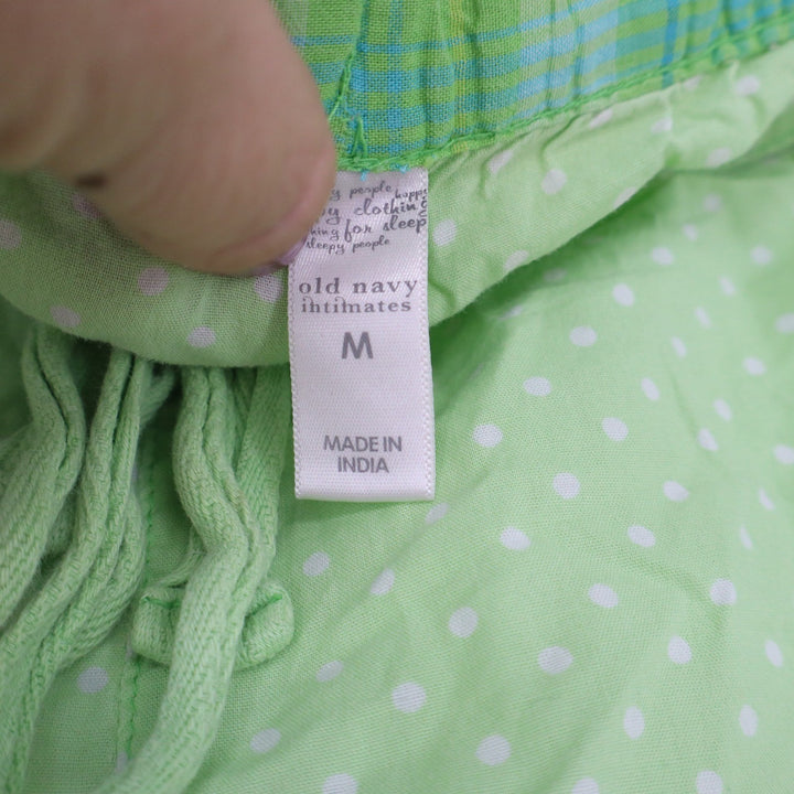 Old Navy Intimates Lime Green Polka Dot Pajama Shorts Medium Drawstring Ruffle