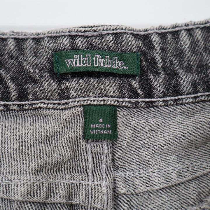 Wild Fable Jeans Womens 4 Carpenter Wide Leg Gray High Rise Utility Denim