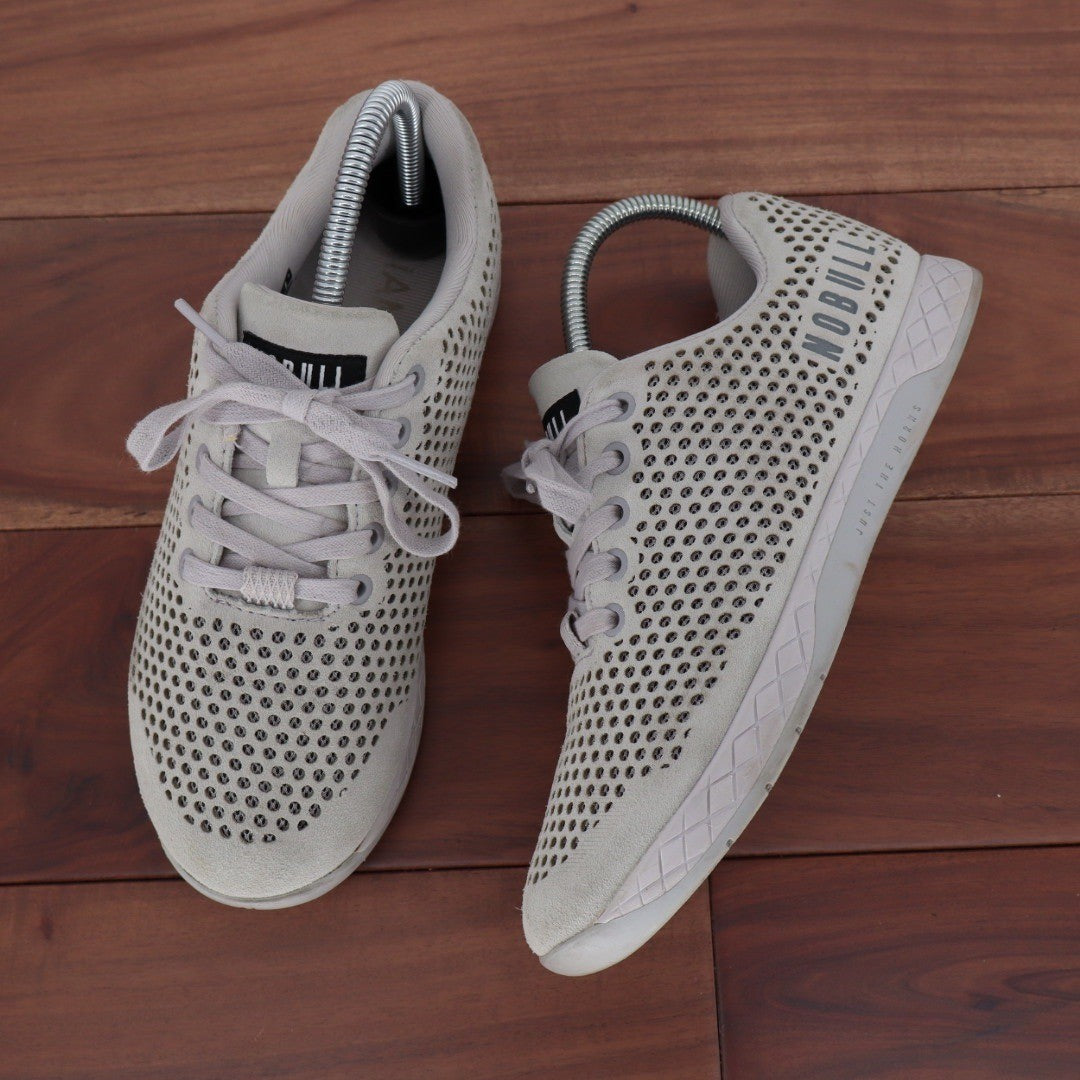 NOBULL Trainers Grey Perforated Athletic Shoes Women's Size 8.5