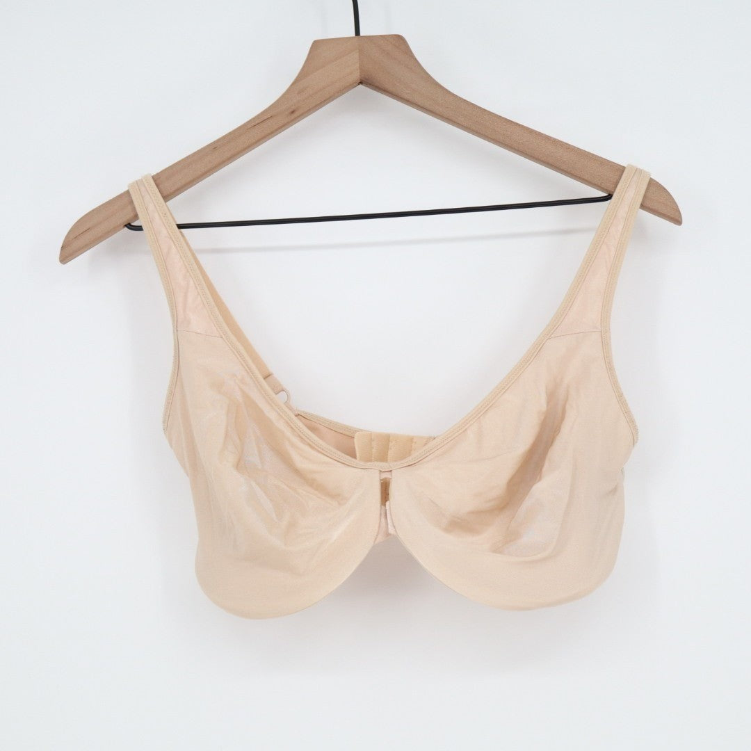 Hanes Balconette Bra Womens 38DD Nude Stretch Unlined Adjustable Strap Underwire