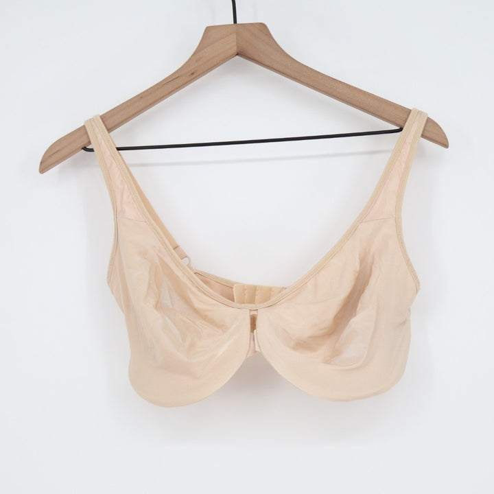 Hanes Balconette Bra Womens 38DD Nude Stretch Unlined Adjustable Strap Underwire