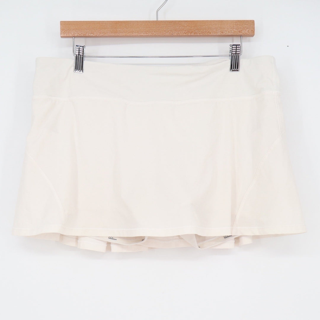 Lululemon Pace Rival Skirt White Pleated Tennis Golf Skort Size 12 Reg