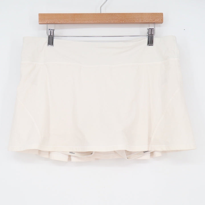 Lululemon Pace Rival Skirt White Pleated Tennis Golf Skort Size 12 Reg