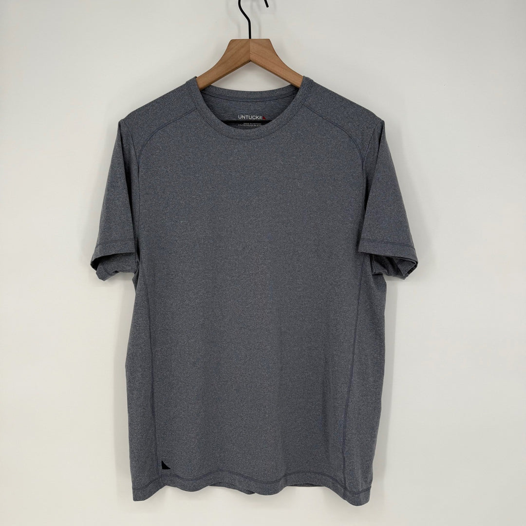 UNTUCKit Clarendon II Men's Grey Heathered Short Sleeve T Shirt Size M