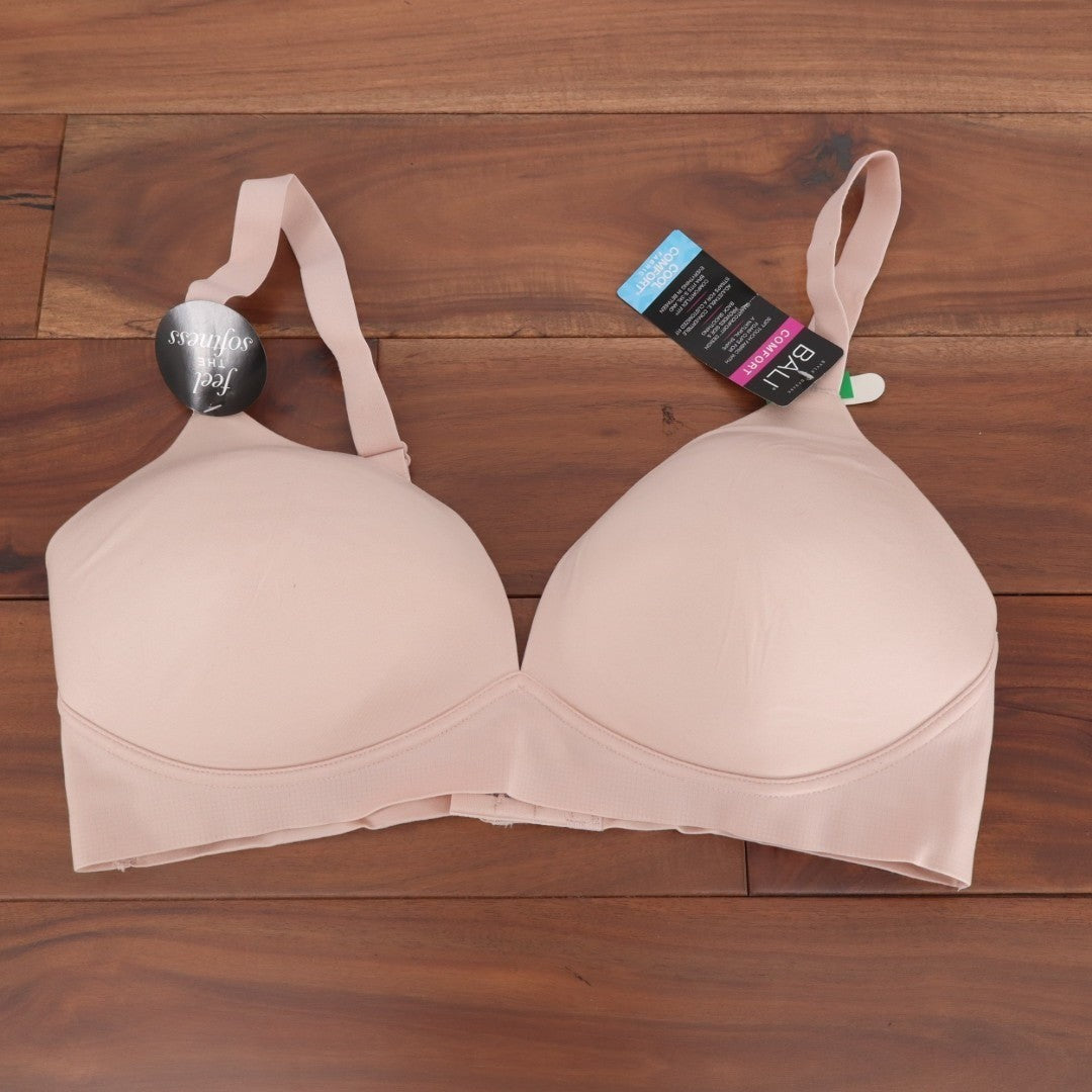 Bali Comfort Revolution Bra Women Large Pink Stretch Wireless Soft Touch Perfect