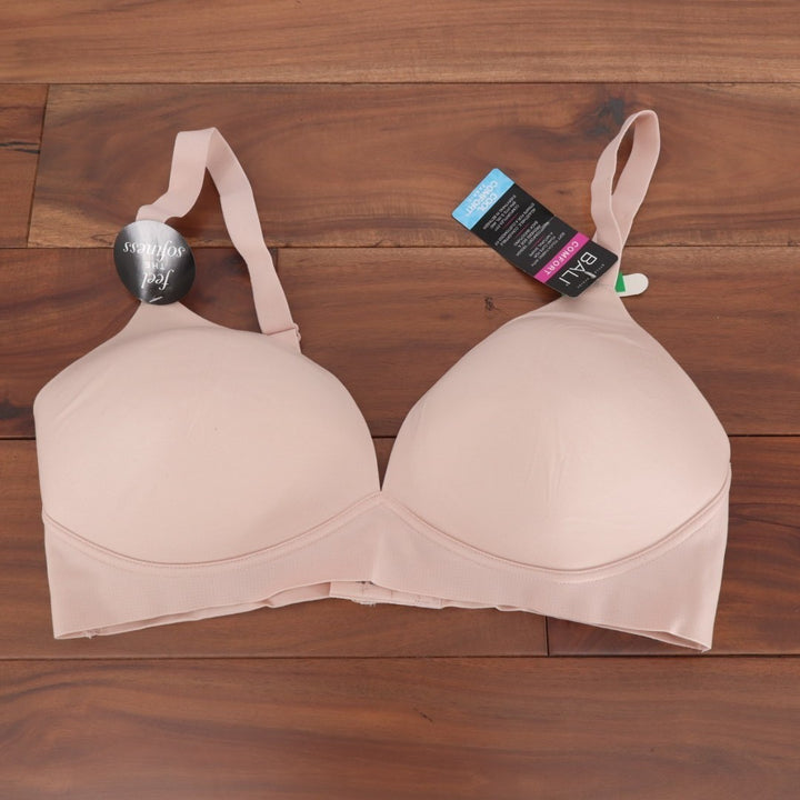 Bali Comfort Revolution Bra Women Large Pink Stretch Wireless Soft Touch Perfect
