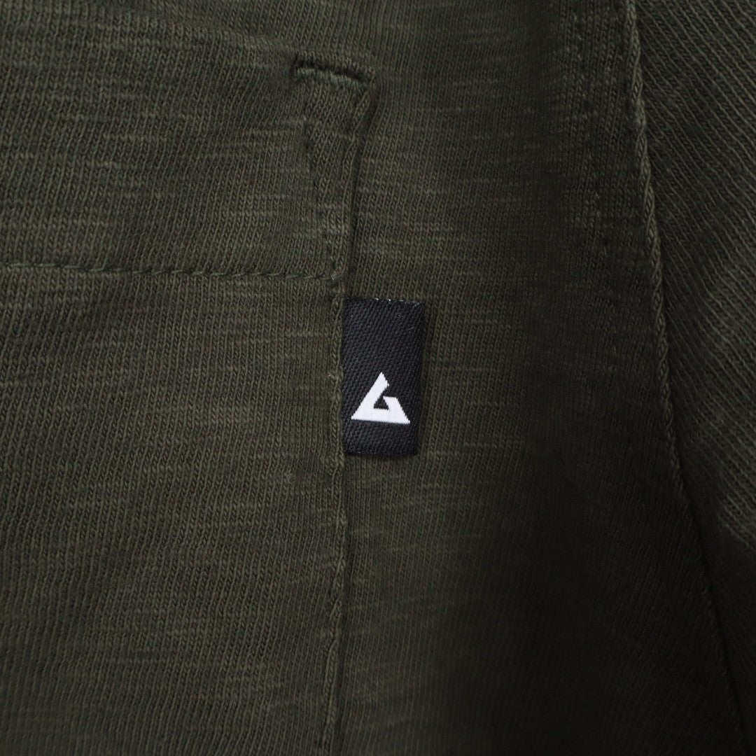 American Giant Premium Slub Shirt Men M Olive Green Cotton Long Sleeve Button Up