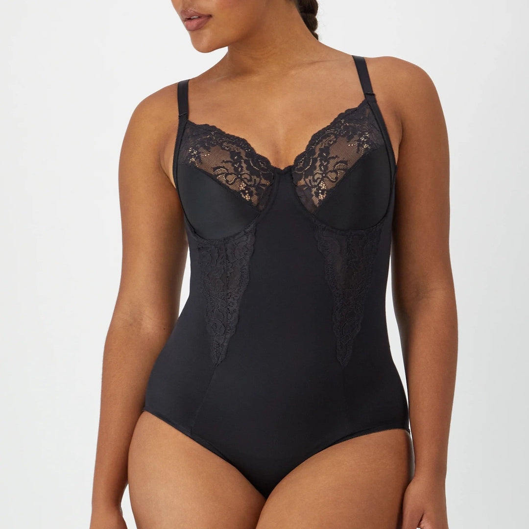 Maidenform Ultra-Firm Tummy Control Shapewear Bodysuit Womens 38DD Black Stretch