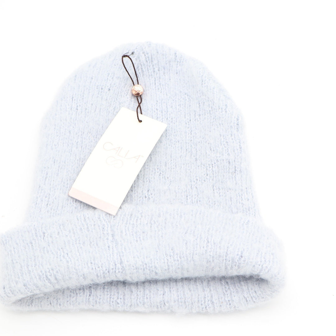 CALIA Luxe Beanie Light Blue Fuzzy Cuffed Knit Winter Hat