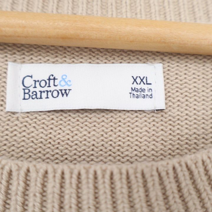 Croft & Barrow Womens XXL Beige Cotton Short Sleeve Seashell Knit Sweater Top