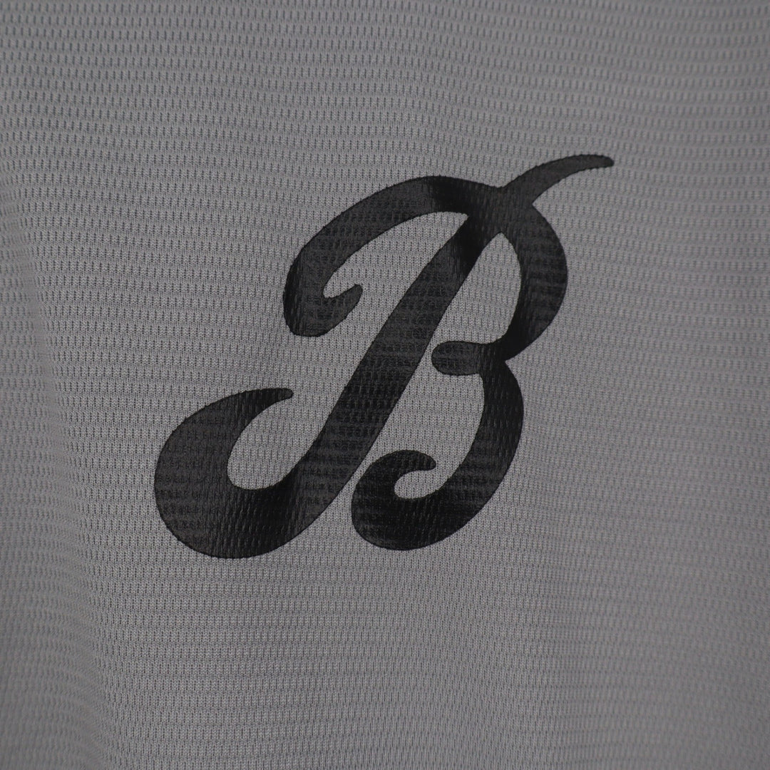 Baseball Bat Bros Mens BP Tee Grey Quarter Zip Short Sleeve Hoodie Medium