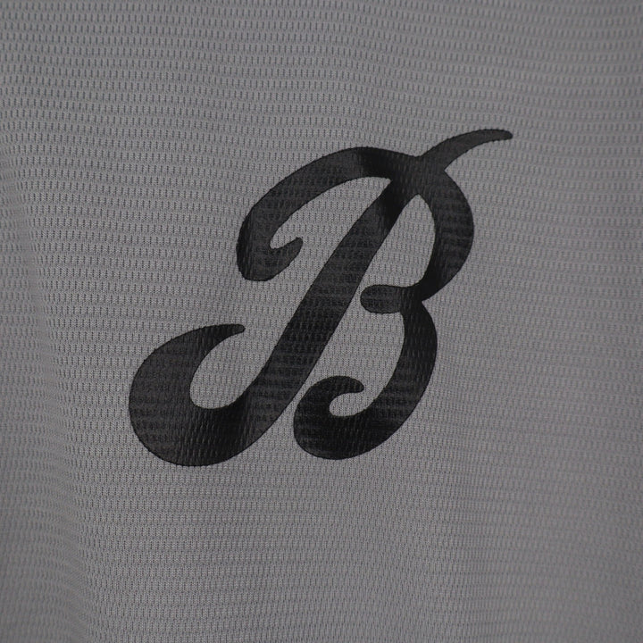 Baseball Bat Bros Mens BP Tee Grey Quarter Zip Short Sleeve Hoodie Medium