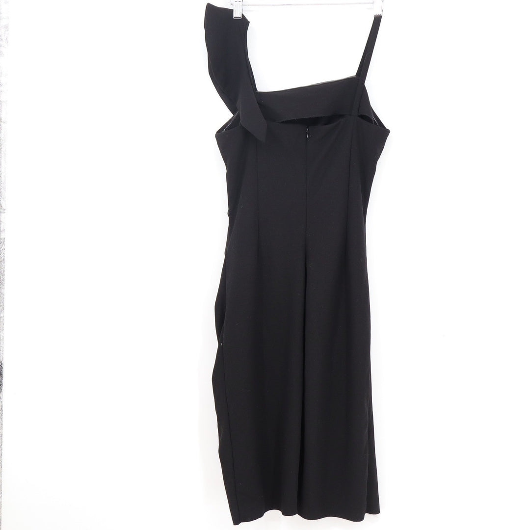 Sam Edelman Womens Black One Shoulder Ruffle Sheath Cocktail Dress Size 8