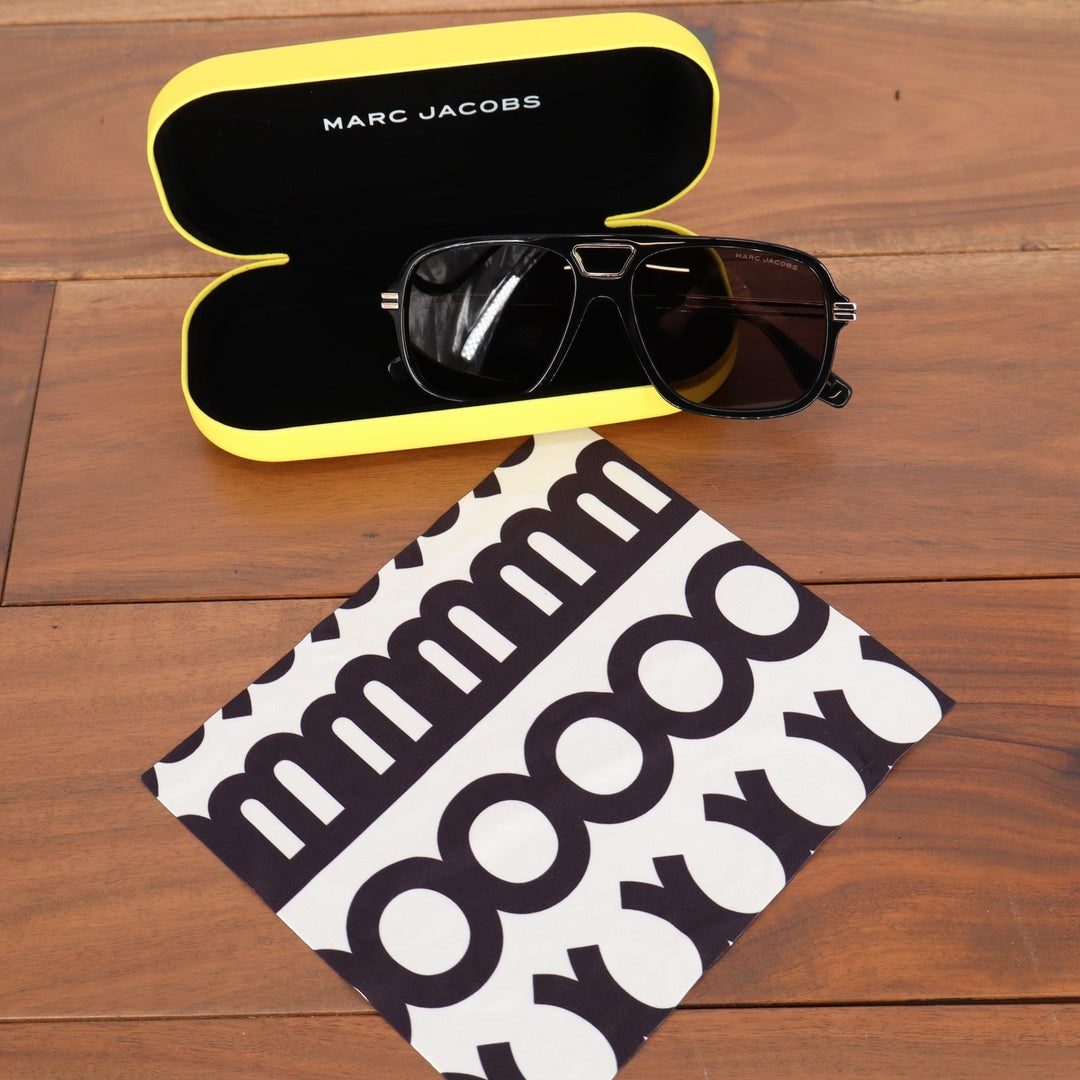Marc Jacobs MARC 415/S Black Gold Aviator Sunglasses with Case and Cloth