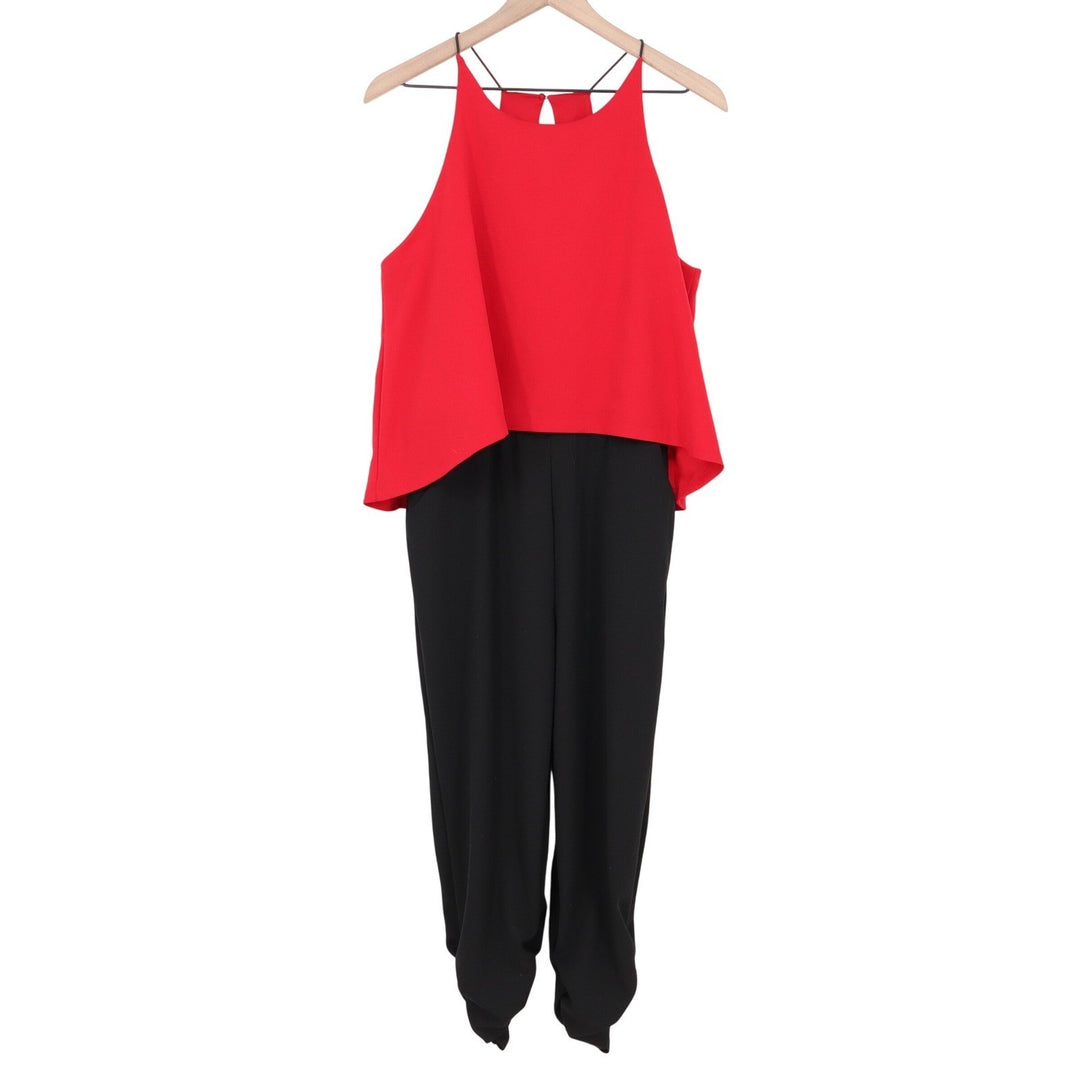 Love Ady Red Black Colorblock Halter Layered Jumpsuit XXL