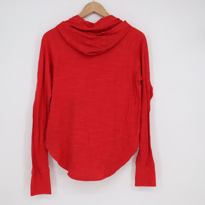 Under Armour HeatGear Womens Small Red Heathered Loose Fit Pullover Hoodie Shirt