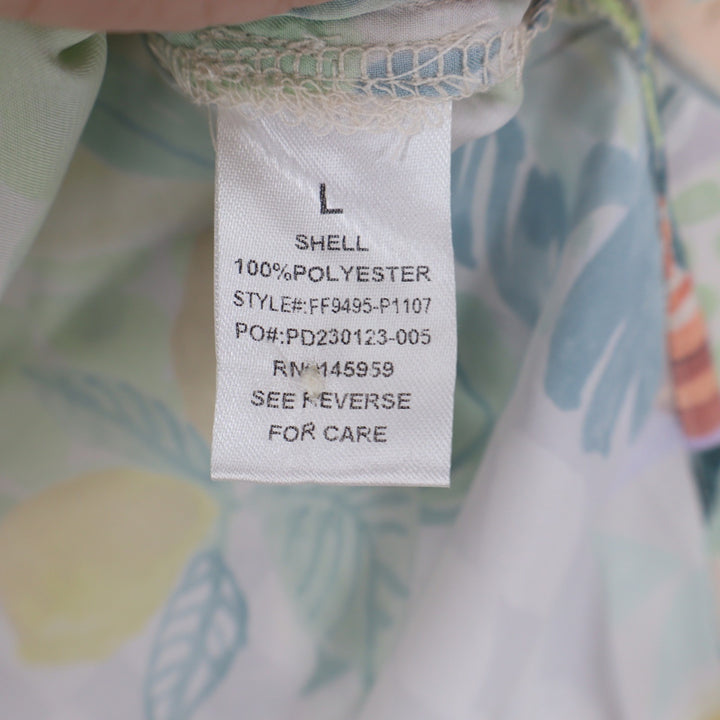 Dress Forum Los Angeles Tropical Palm Tree Pastel Button Down Shirt Large