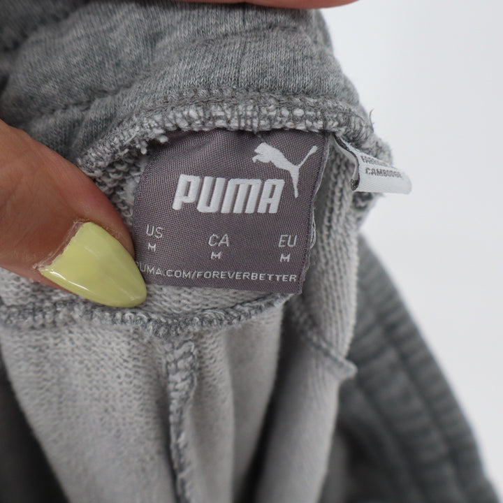 Puma Mens Gray Fleece Athletic Shorts Logo Side Stripe Size Medium