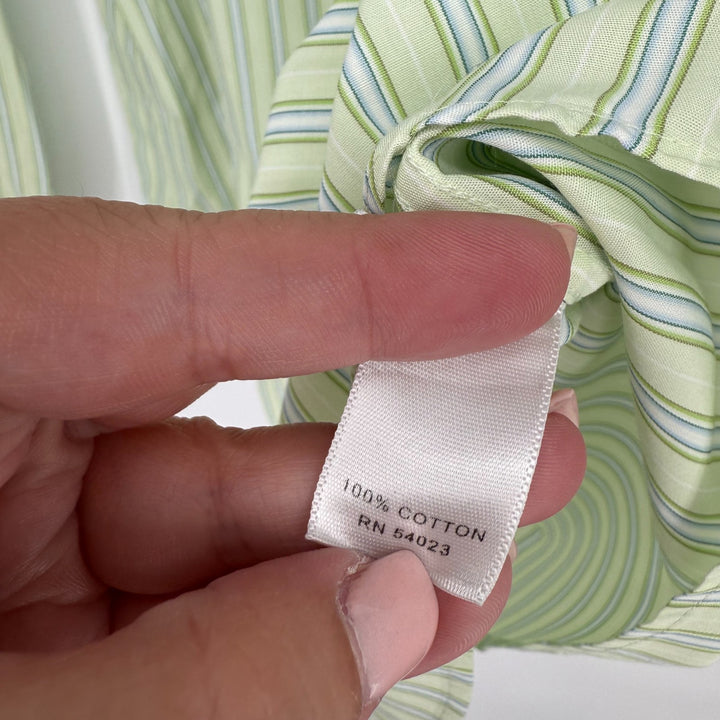 Banana Republic Dress Shirt Mens 16.5 Multicolor Striped Cotton Fitted Business