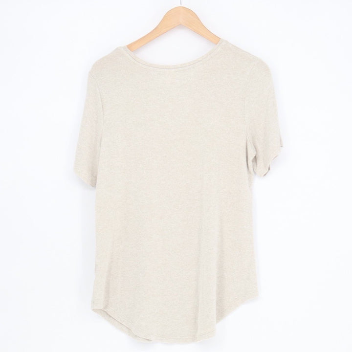 Old Navy Luxe T-Shirt Womens Medium Heather Gray Knit Short Sleeve Crew Neck