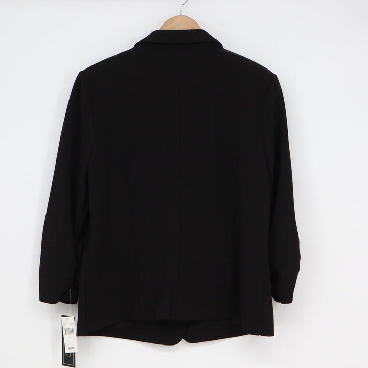 NYCC New York Clothing Co Black Ruched 3/4 Sleeve Blazer Jacket 59373 L
