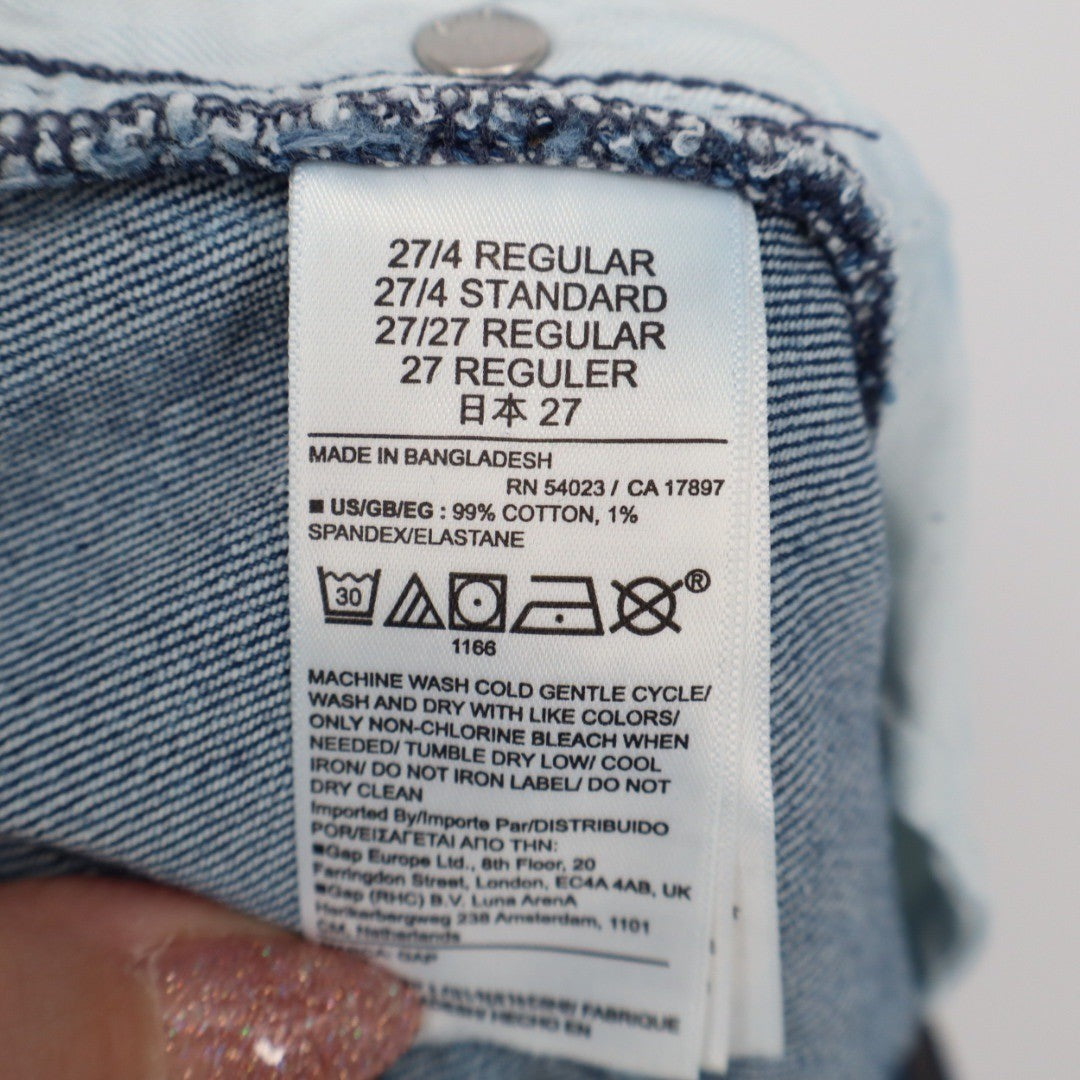 GAP 90s Loose Mid Rise Distressed Jeans Women's Size 4R Blue Denim