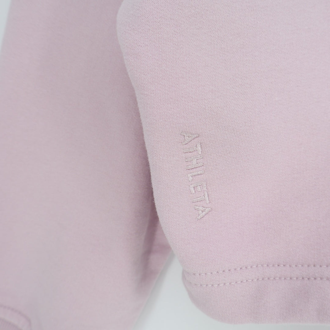 Athleta Sweatshirt Womens Medium Pink Cotton Stretch Ribbed Crew Neck Pullover