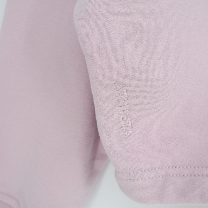 Athleta Sweatshirt Womens Medium Pink Cotton Stretch Ribbed Crew Neck Pullover