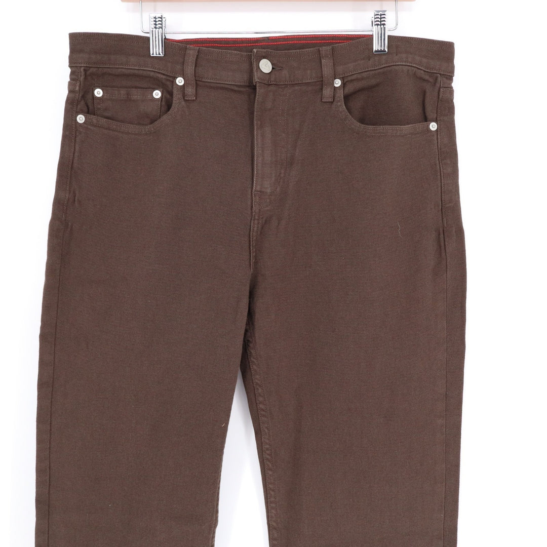 American Giant Roughneck Pants Men 34x34 Brown Cotton Stretch 5-Pockets Straight